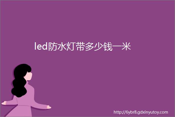 led防水灯带多少钱一米