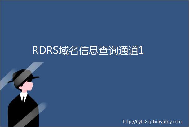 RDRS域名信息查询通道1