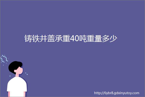 铸铁井盖承重40吨重量多少