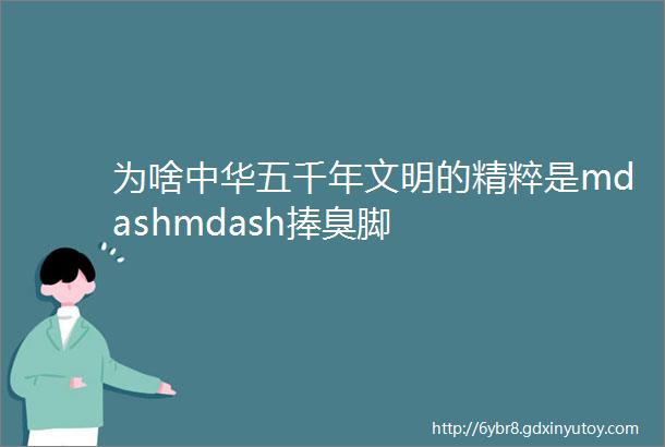 为啥中华五千年文明的精粹是mdashmdash捧臭脚